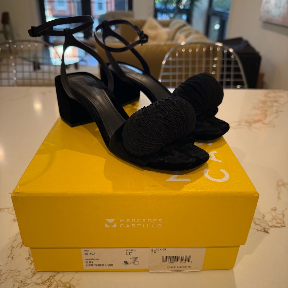Mercedes Castillo Black Heeled Riza Sandals